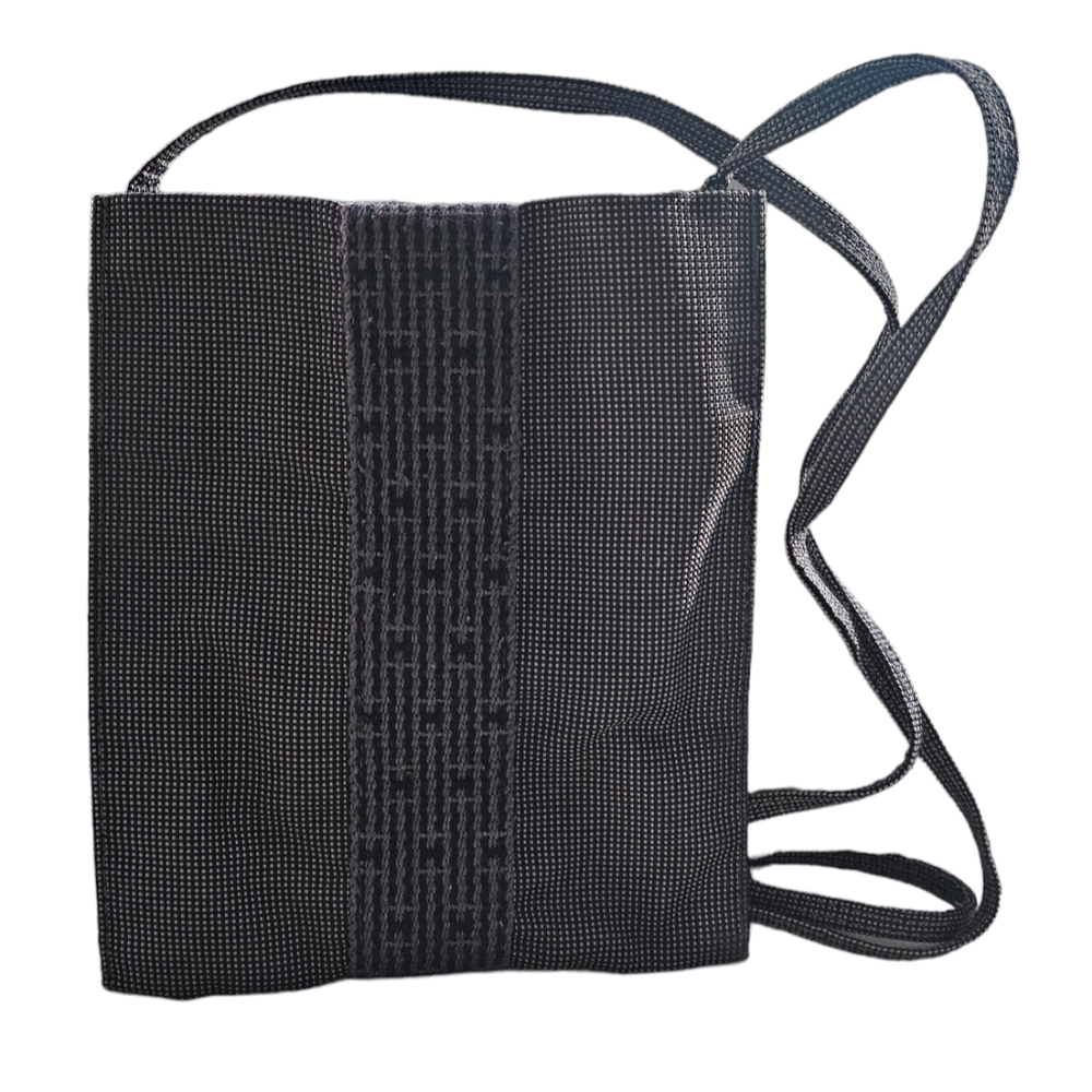 Authentic Hermes Herline Black Canvas Crossboday/Shoulder Bag